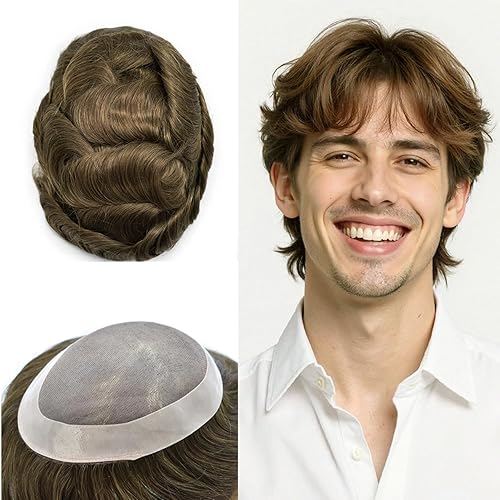 Miniatura 25 de Mens Toupee Hair Piece For Men Fine Mono Men Hair System Toupee For Men Hair Piece Real Human Hair System For Men Protesis Capilar Para Hombre 6x9