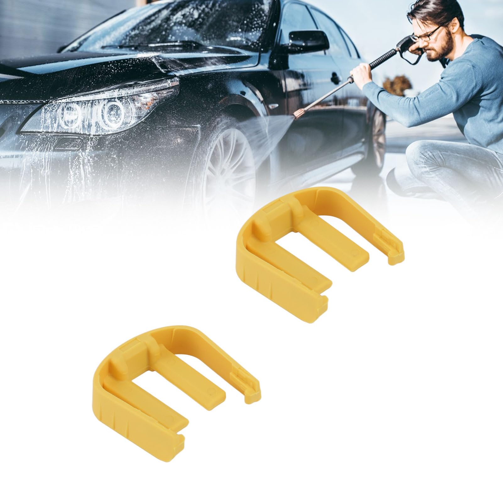 aqxreight Hebilla de Conector Rápido para Arandela de Coche, Hebilla de Clip C para Arandela Eléctrica ABS Ligera para K2 K3 K7 (Yellow)