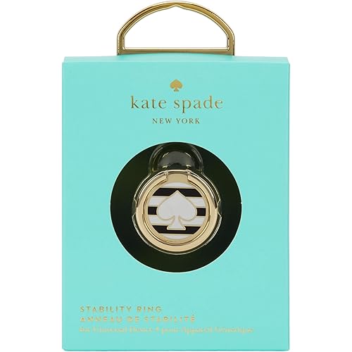Kate Spade New York Universal Ring Stand - Black / White Stripes w/ Spade