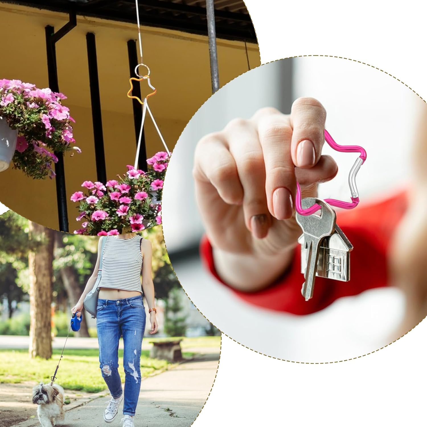 10 PCS Aluminum Star Shape Carabiner Clip, Multicolor Spring Snap Hook Star Shaped Carabiner Keyring Camping Accessories Buckle for Outdoor Accessories, Hiking, Traveling - Image 4