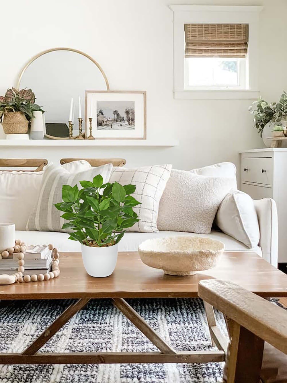 Briful Fake Plants Artificial Greenery Potted Faux Lifelike Plant for Farmhouse Home Garden Party Decoration - Image 4