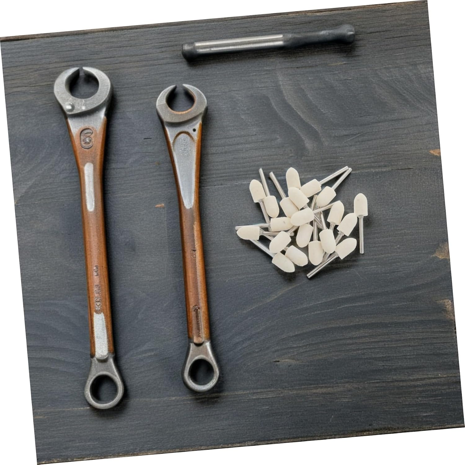 SOLUSTRE 20pcs Wool Felt Polishing Kit for Rotary Tool with Uniform Pressure Distribution and Precision Polishing, for Car Detailing, Metal, Small Handheld Grinders, and Jewelry Making