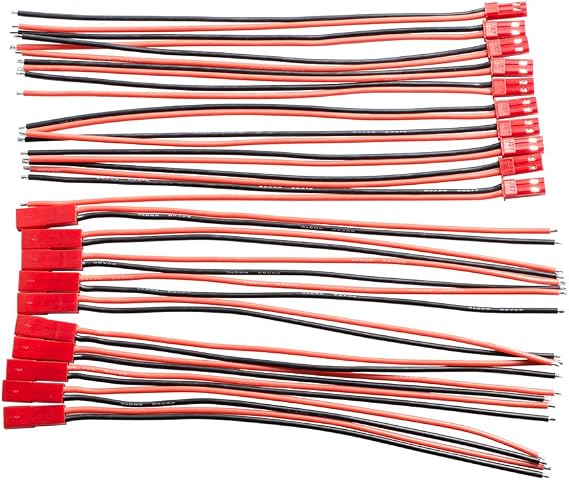 JST-20 10 Pairs 20 AWG JST Plug Connector 2 Pin Male Female Plug Connector Cable Wire