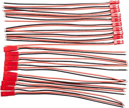 JST-20 10 Pairs 20 AWG JST Plug Connector 2 Pin Male Female Plug Connector Cable Wire