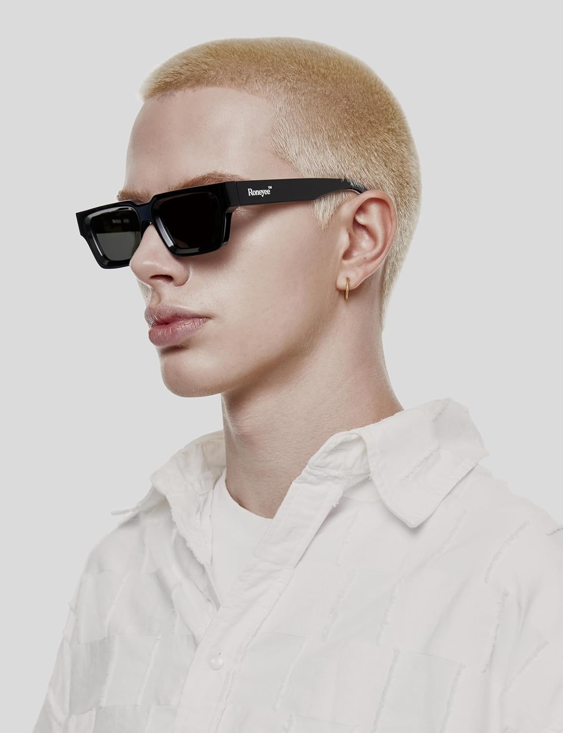 Roneyee Non Polarized Acetate Sunglasses RY-A02 Frame with UV Protection Impact Resistant Nylon Lens Retro Unisex - Image 2