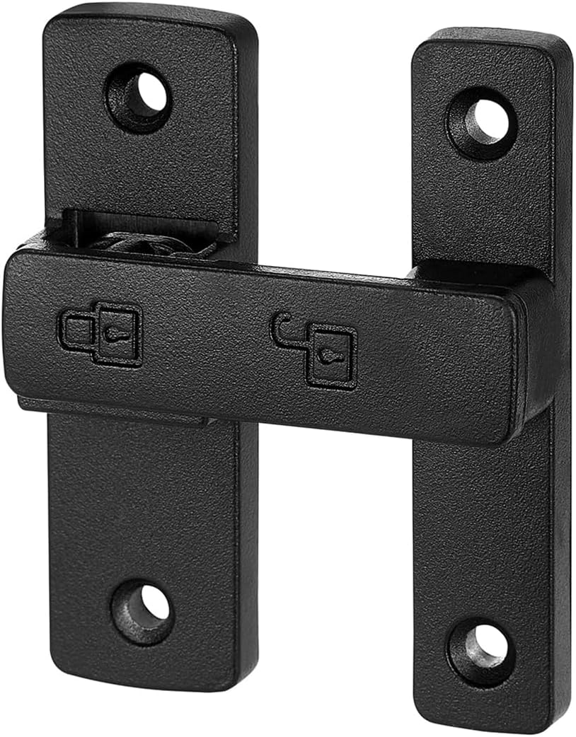 2 Packs Matte Black 180 Degree Zinc Alloy Barn Door Latch, Premium Flip Gate Lock for Cabinet, Bathroom, Garden Fence, Shed Window