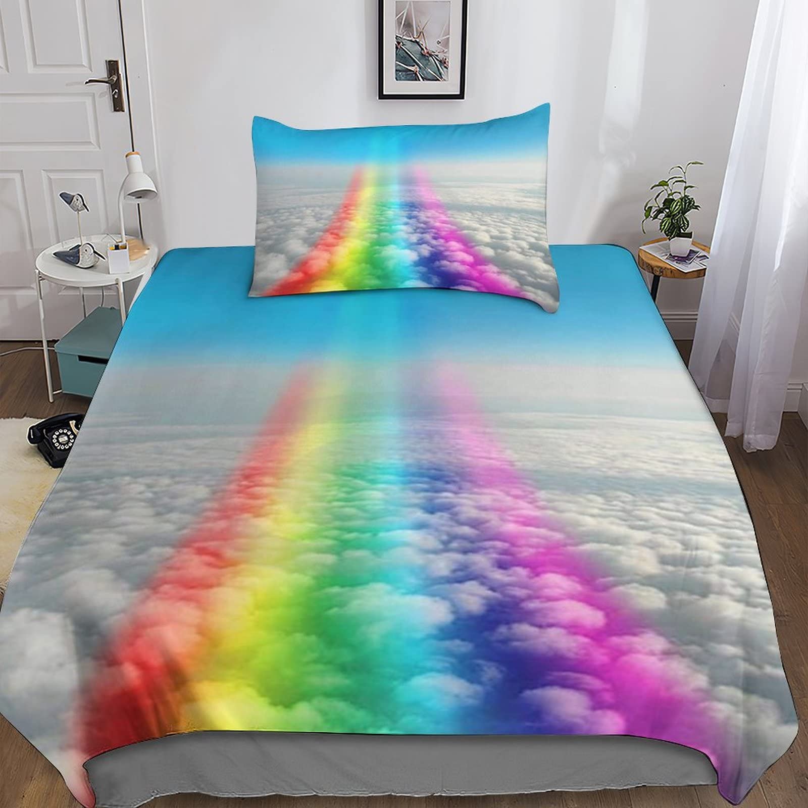 Housse de couette espace 135x200 cm Galaxy en microfibre respirante pour lit une place