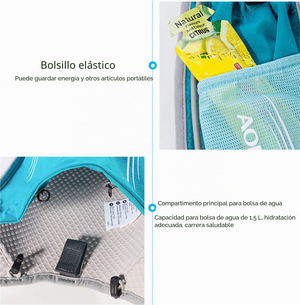 Profesional Hombre Mujer 5L Chaleco de Hidratación Ligero Superior Mochila para Trail Running Ciclismo