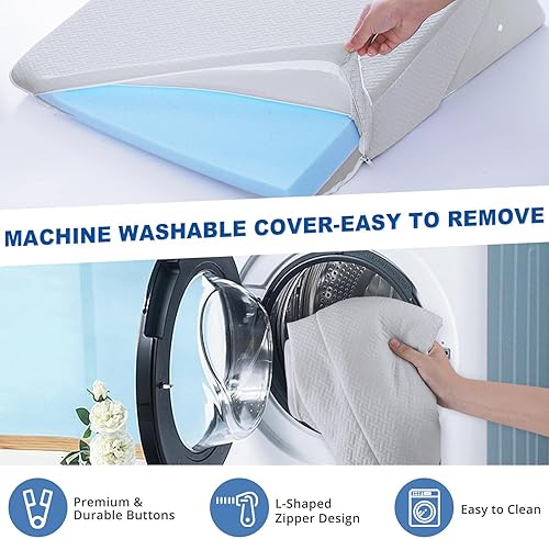 Miniatura 5 de ROCYJULIN Almohada de cuña para dormir, 9 y 12 pulgadas, ajustable, de espuma viscoelástica, inclinada, elevada, almohadas de cuña triangular para