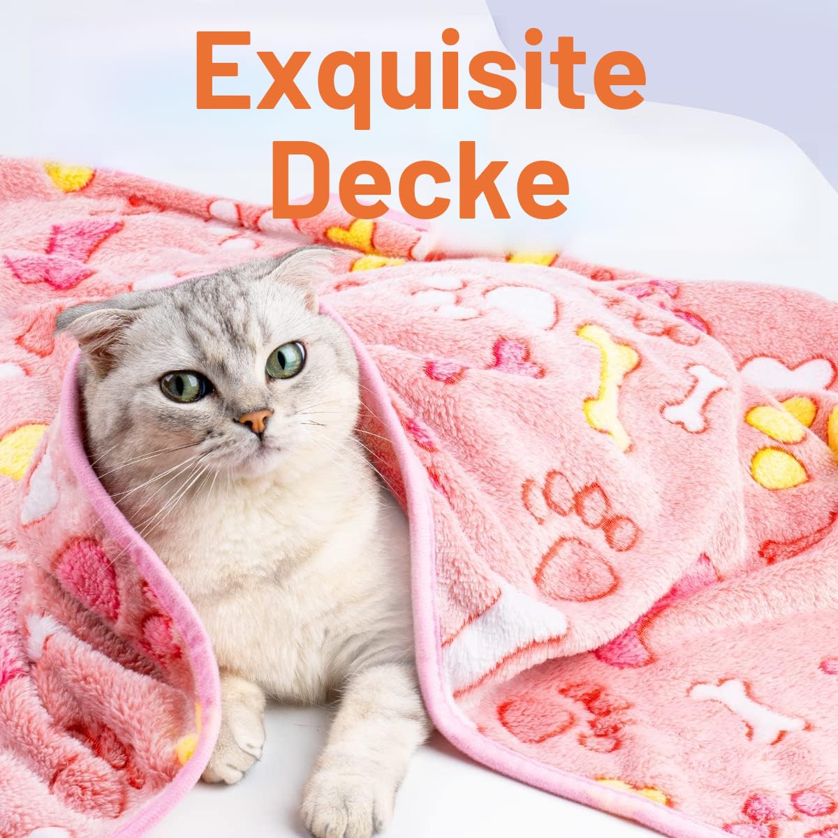 MICOOYO 3Pack Hundedecken Waschbar, Flauschige Fleece Hunde Decke für Katzen Kätzchen Welpen, Warme Decke mit Pfotenaufdruck für Kleine Mittlere und Große Hunde(Large)