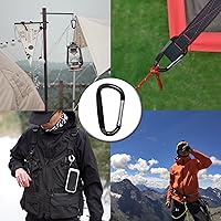 Vista 4 de Clips de mosquetón de aluminio de 3 ", hebilla de gancho de mosquetón de llavero con forma de anillo D 12PCS