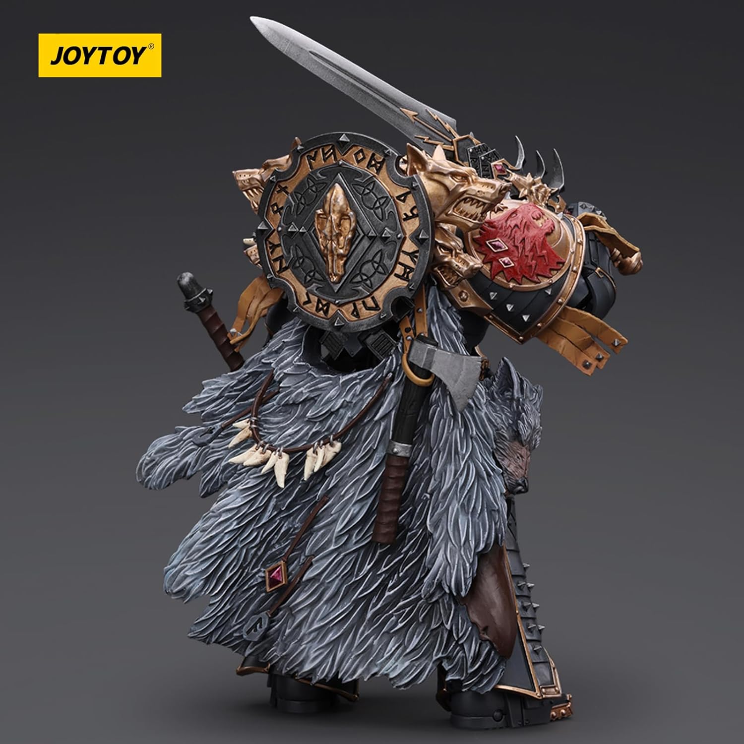 JOYTOY Warhammer 40k Space Wolves, Space Wolves Leman Russ Primarch of The VIth Legion 1/18 Action Figure Collectible Model Gifts, Dedicated to You who Extraordinary Collection Taste