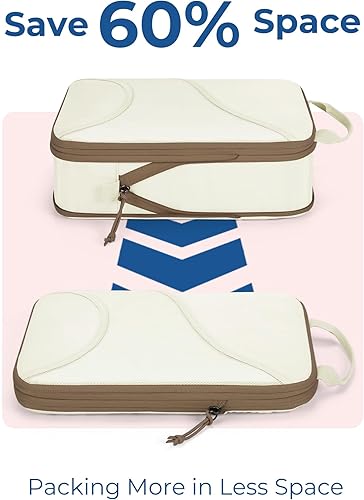 Miniatura 4 de BAGSMART Juego de 6 cubos de compresión para maletas, organizadores de maleta de compresión con bolsa de zapatos