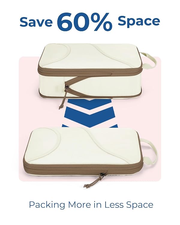 BAGSMART Compression Packing Cubes - 6 Set Travel Packing Cubes for Suitcases, Compression Suitcase Organizers with Shoe Bag by BAGSMART - Image 4