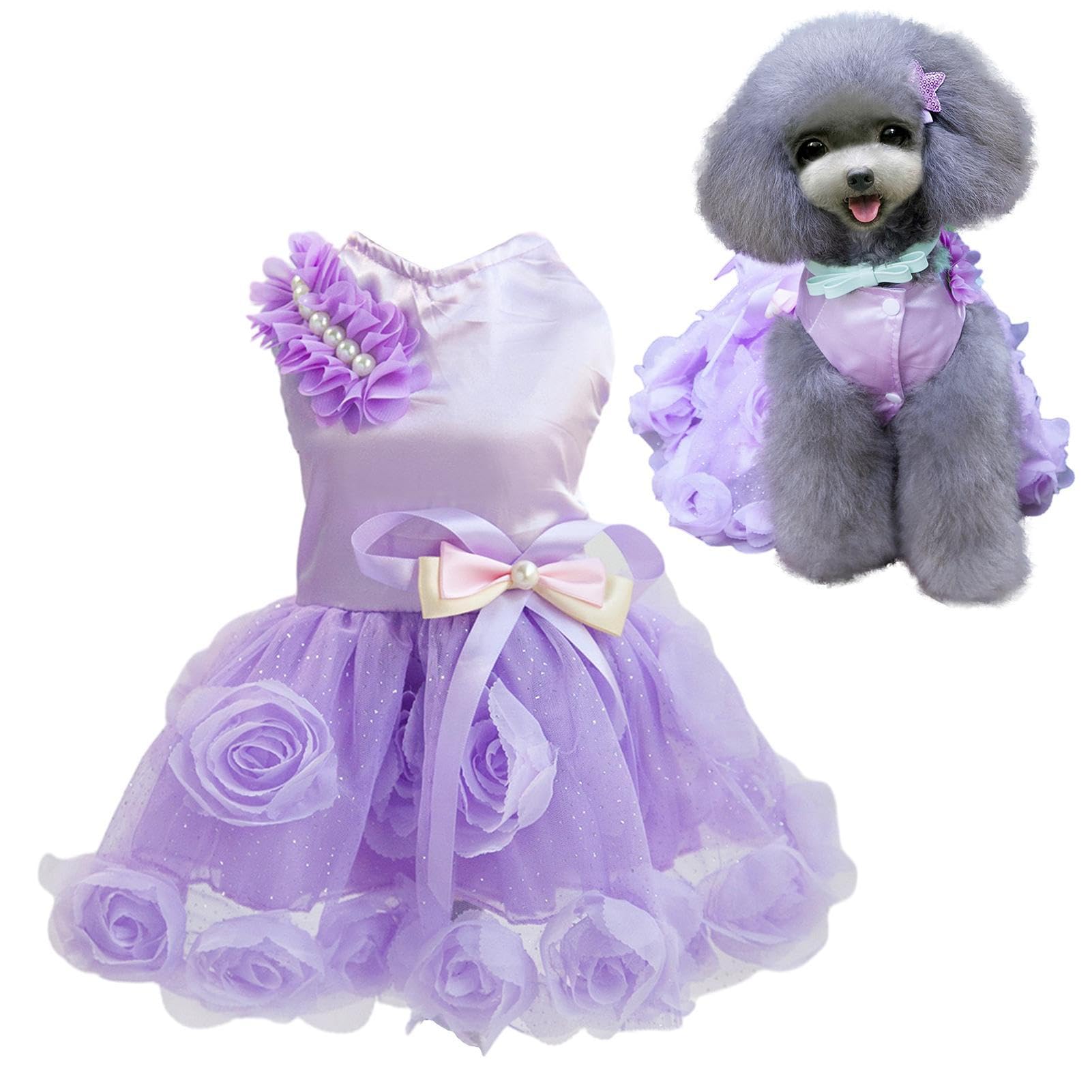 Amethyst Pet Couture犬用フリルドレス ピンク Amethyst Pet Couture犬用フリルドレス ピンク