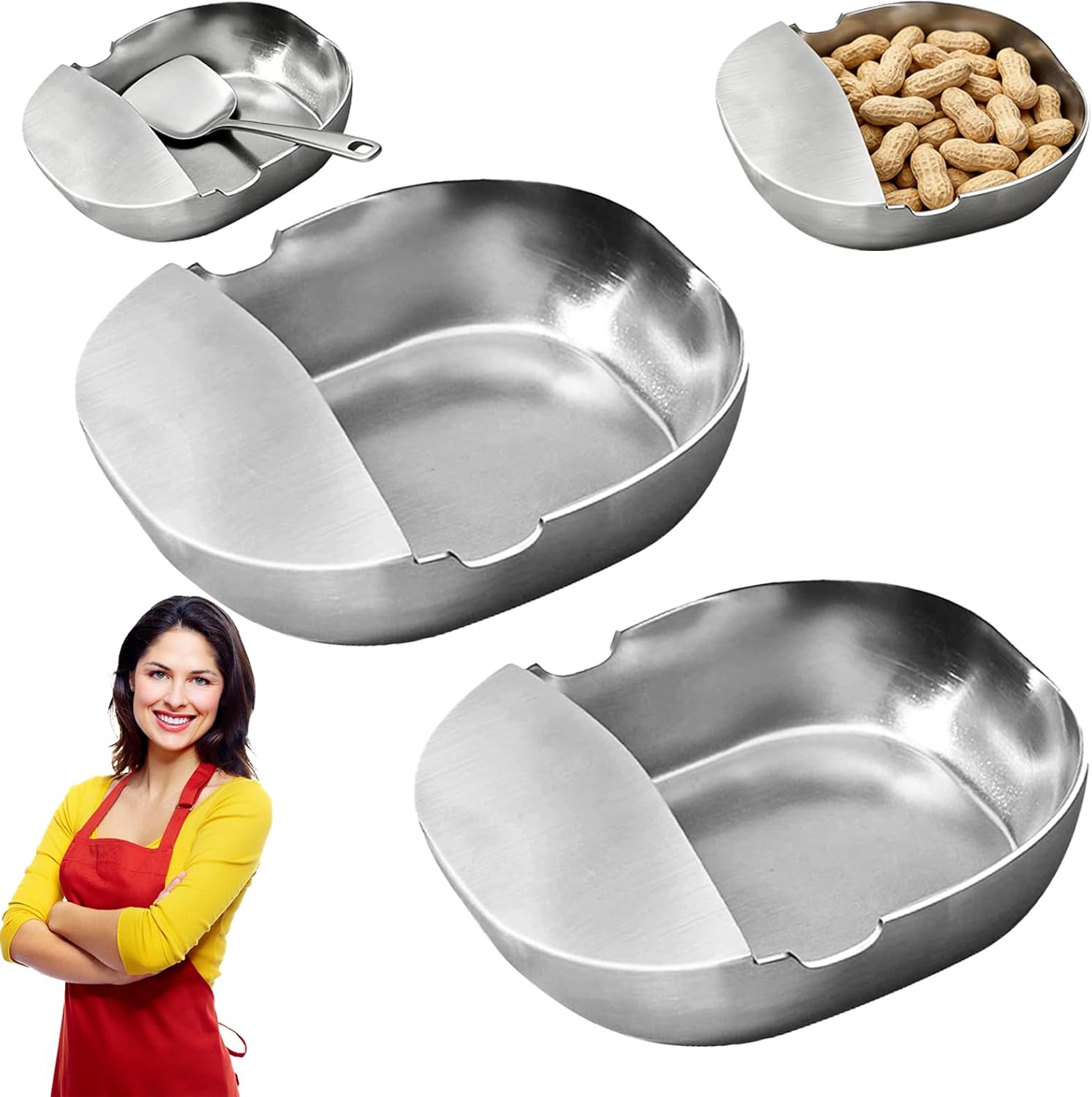 304 Stainless Steel Spoon Rest & Multipurpose Kitchen Utensil Holder, Stainless Steel Utensil Holder, Self Standing Ladle Holder For Kitchen Counter (2pcs)