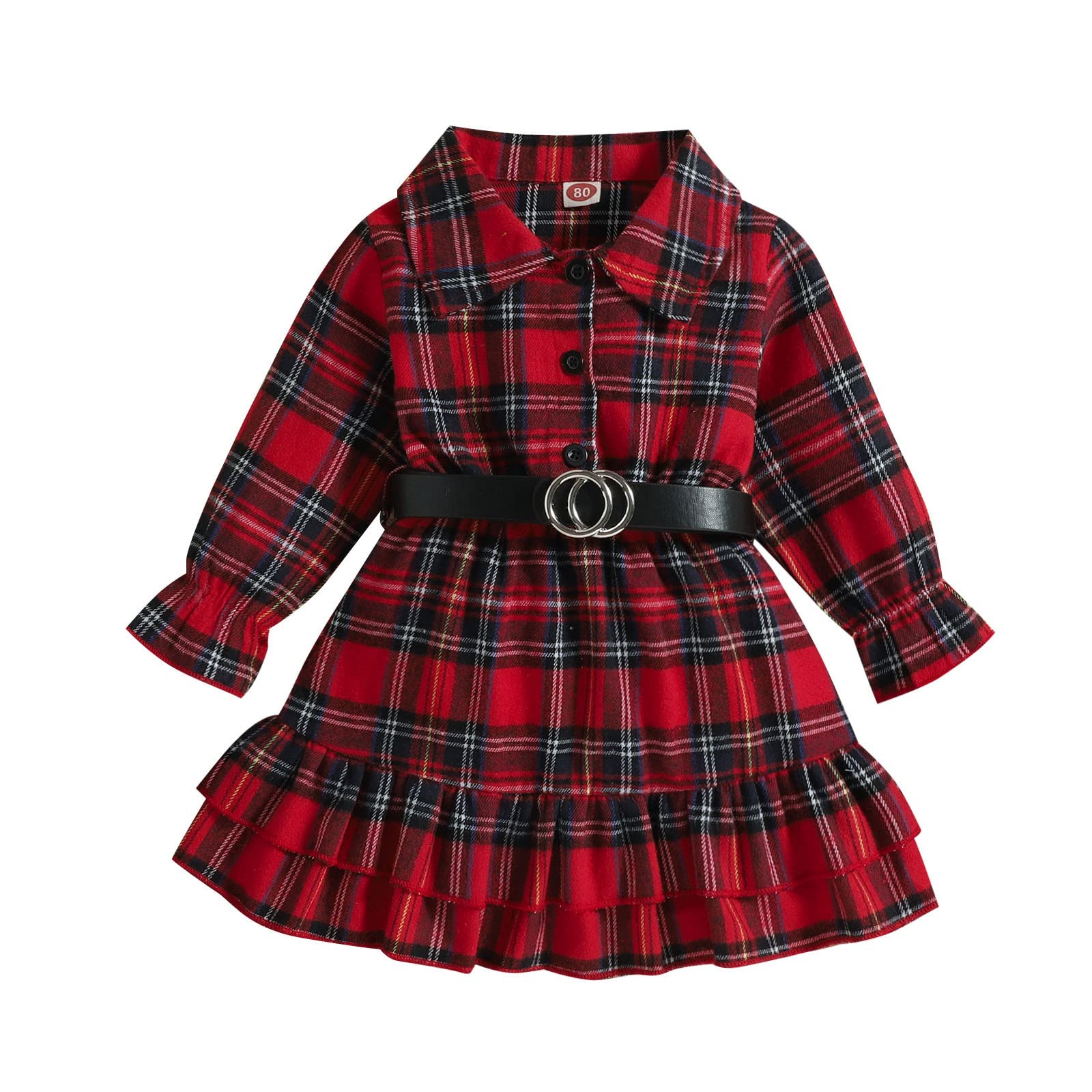 Besolor Toddler Baby Girls Long Sleeve Dress Vintage Cute Bowknot Birthday Party Dress Kids Fall Clothes