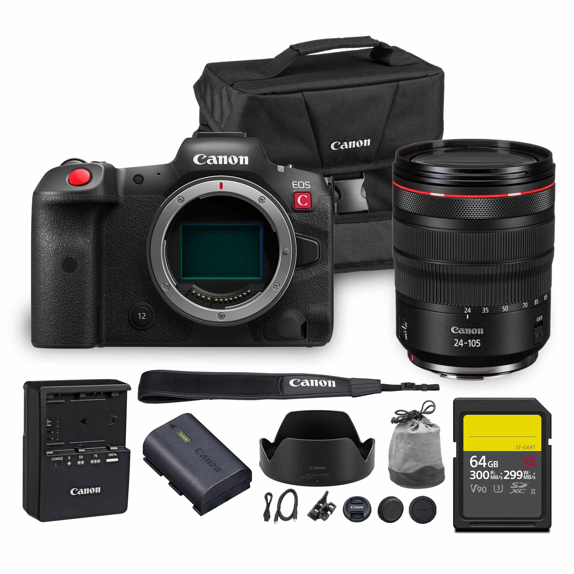 Canon EOS R5 C Mirrorless Cinema Camera 45MP Full Frame 8K RAW Video Dual Pixel AF Hybrid Photography Filmmaking Camera (5077C002) + Canon RF 24-105mm f/4L is USM Lens + 64GB Card + Bag-image-45