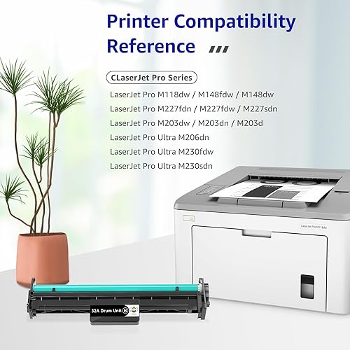 Miniatura 2 de CMYBabee Unidad de tambor de repuesto compatible para tambor HP 32A CF232A para impresora HP Pro M203dw M148dw M227fdw M118dw M148fdw M227fdn (1