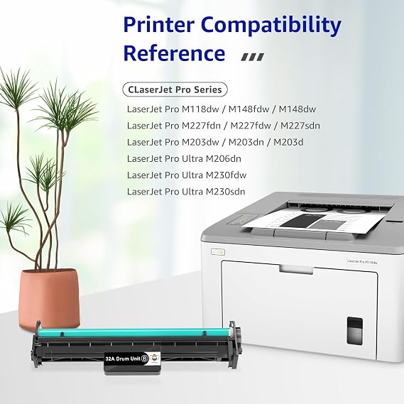 CMYBabee Compatible Drum Unit Replacement for HP 32A CF232A Drum for HP Pro M203dw M148dw M227fdw M118dw M148fdw M227fdn Printer (1Black, NOT Toner)