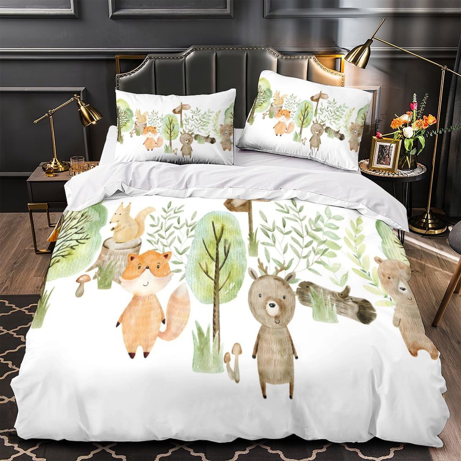 Parure de lit fermeture éclair microfibre résistante sans repassage