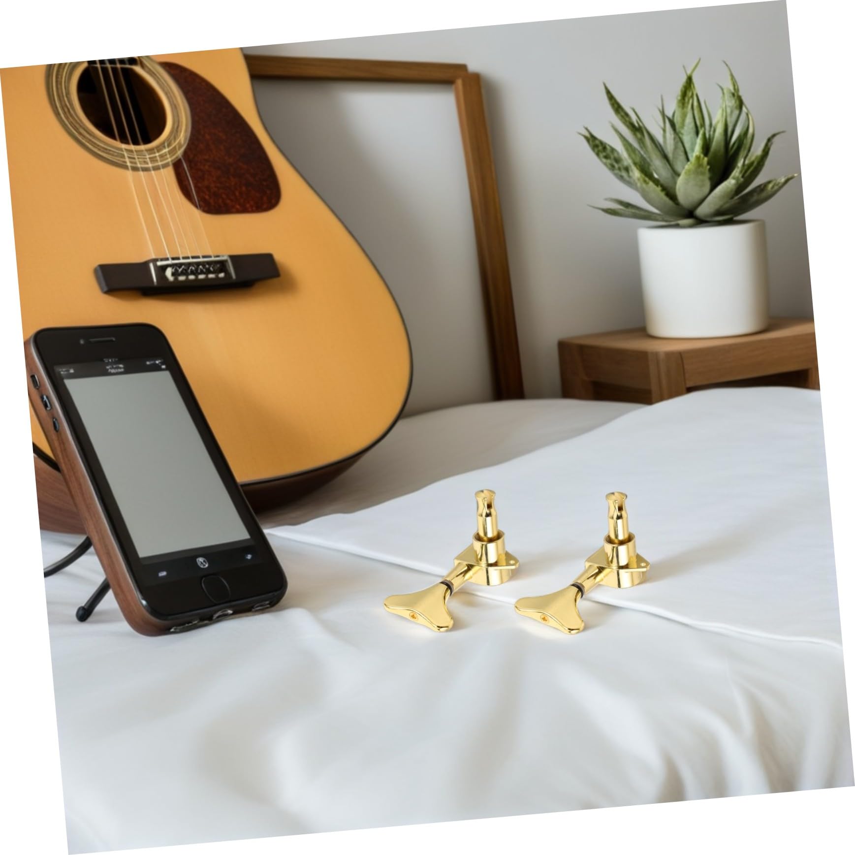 Toyvian 4 Pezzi Pioli di Accordatura per Basso Sigillati in Lega Dorata Tuning Pegs Completi per Riparazione e Upgrade di Chitarre Basso Precisione e Durata per Studio e Performance Live