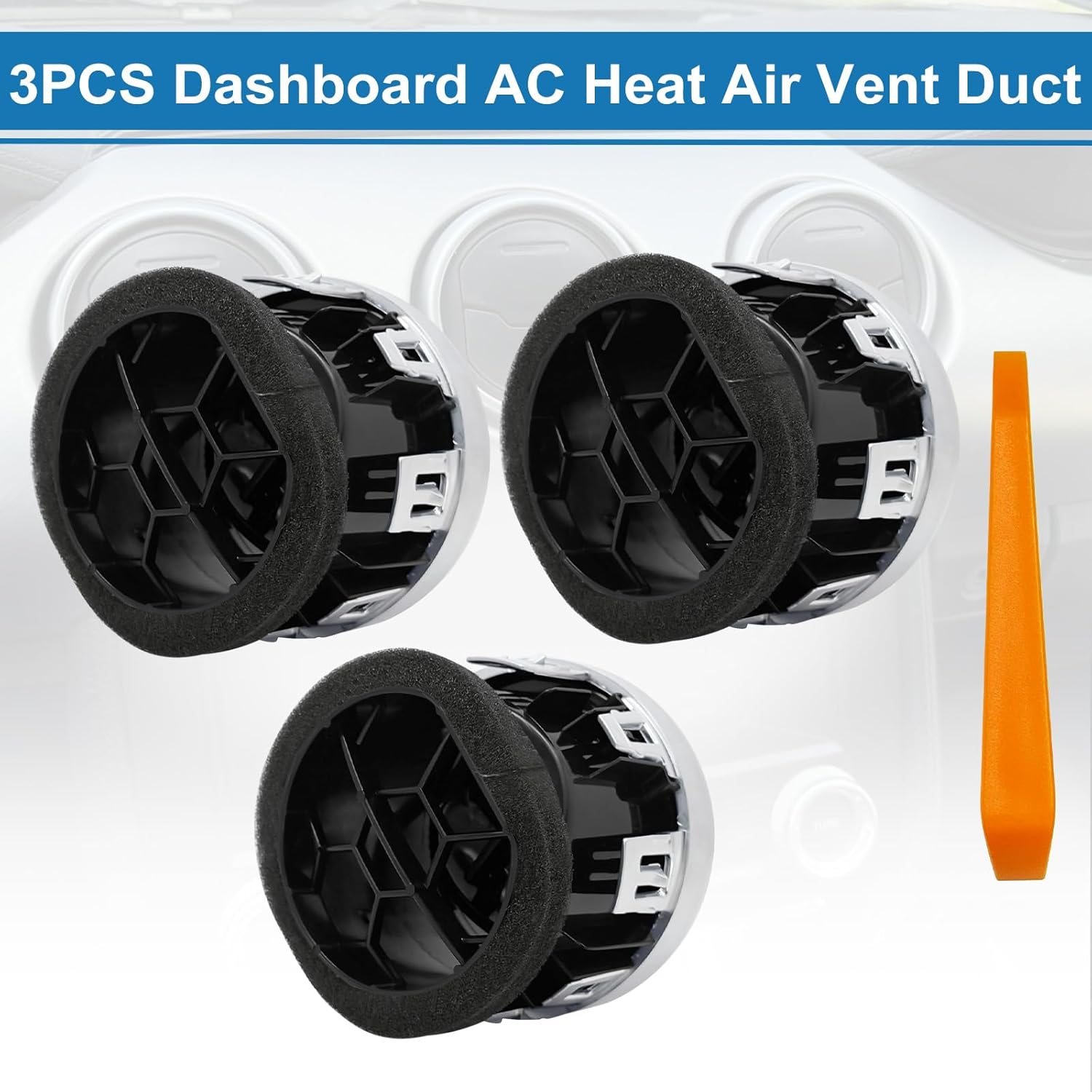 Dashboard AC Heater Air Duct Vent Compatible with 2015-2023 Mustang Replaces FR3Z-19893-AE FR3Z-19893-AC