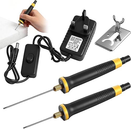 Hot Wire Foam Cutter Kit, 100-240V/30W Electric Styrofoam Cutting Tool, 2Pcs Hot Cutting Pen (5CM & 10CM), Higher Temperature, for Foam Carving Styrofoam Cutting, Detail Handling, DIY Crafts