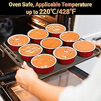 Vista 3 de Beasea Paquete de 100 vasos desechables de papel de aluminio, 8 onzas, 7.9 fl oz, 3.9 pulgadas, para hornear, magdalenas, magdalenas, tazas de pudín