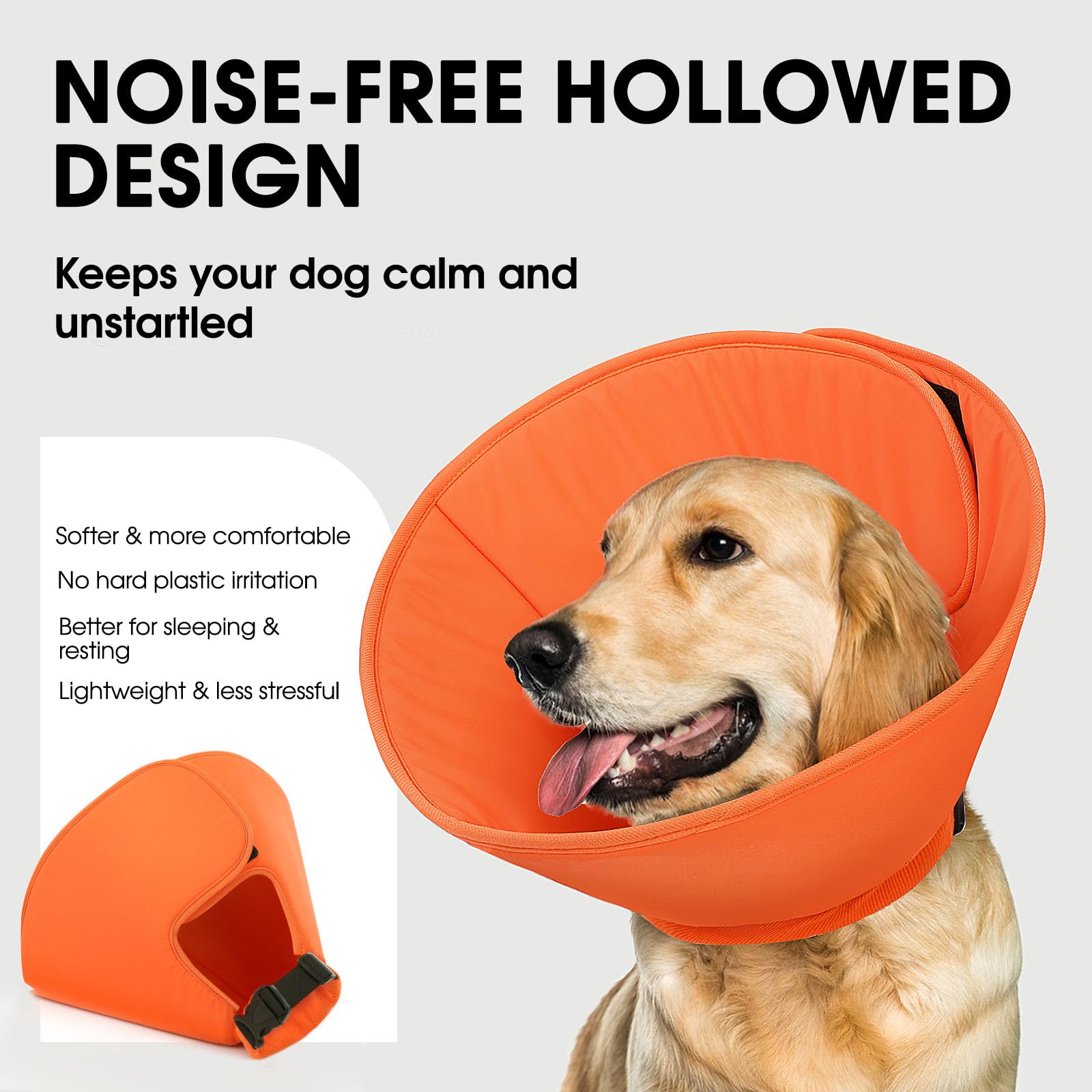 SUNFURA Cônes réglables pour chiens - Cône souple pour arrêter de lécher - Alternative au collier pour petits chiens, collier de récupération pour animal domestique après une chirurgie avec boucle à