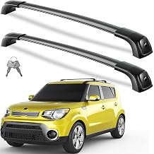Wonderdriver 330lbs Lockable Roof Rack Cross Bars Compatible with Kia Soul 2014 2015 2016 2017 2018 2019 Without Side Rails,Heavy Duty Aluminum Roof Rails Crossbars Cargo Black Rooftop Cargo Luggage