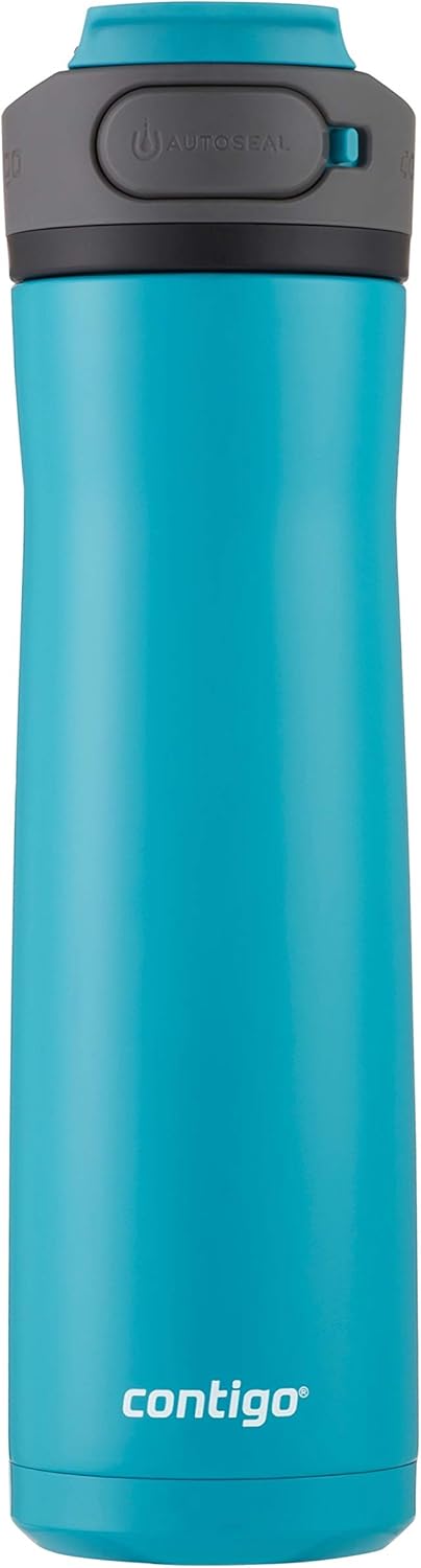 Contigo Cortland Chill 2.0 Stainless Steel Vacuum-Insulated Water Bottle with Spill-Proof Lid, Keeps Drinks Hot or Cold for Hours with Interchangeable Lid, 24oz, Juniper