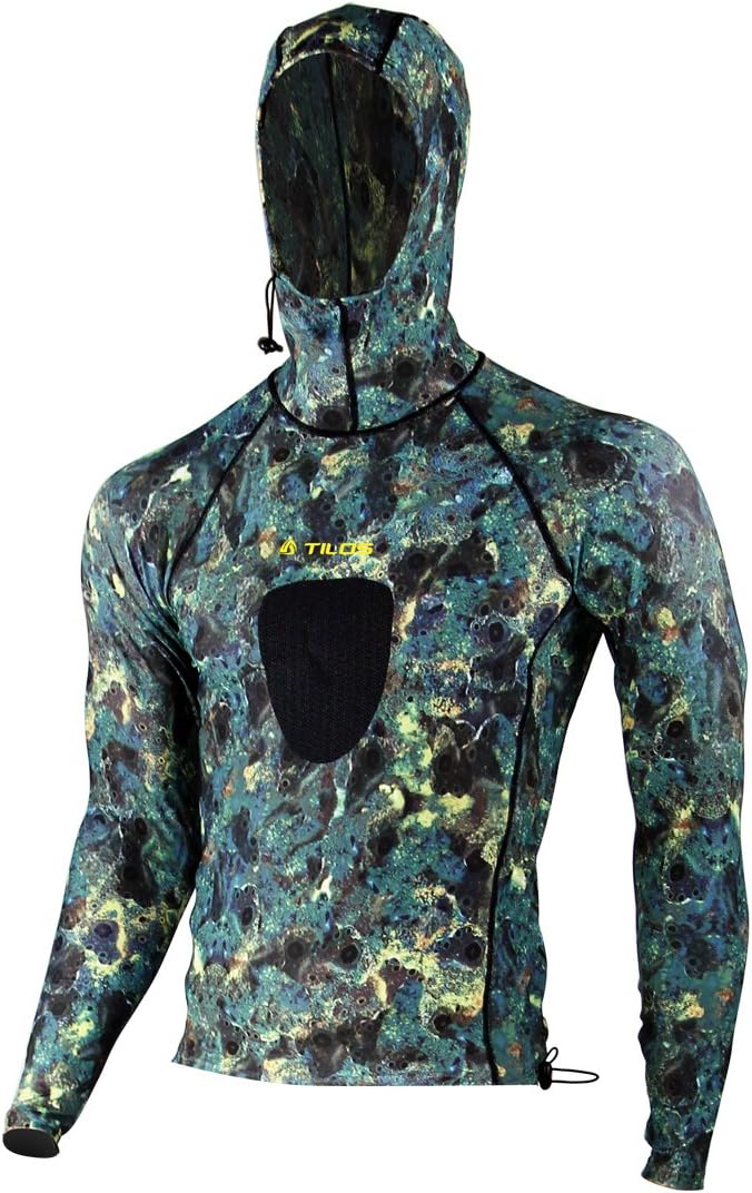 Tilos Camouflage 5.5oz Spearfishing UPF 50+ Rash Guard w/Hood
