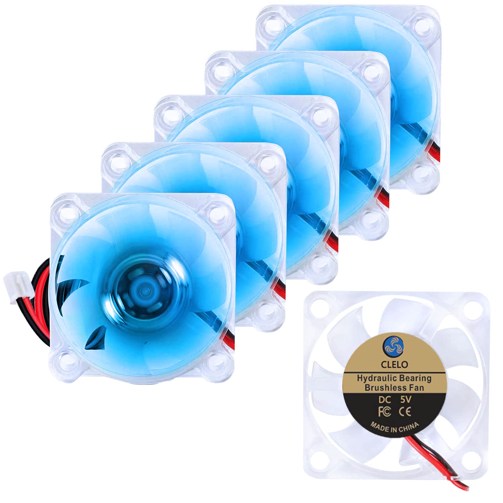 4010 RGB Fan, 6 Pack Micro 5V LED Colorful Brushless Hydraulic Bearing Cooling Fans for 3D Printer (40mmx40mmx10mm, 2PIN)