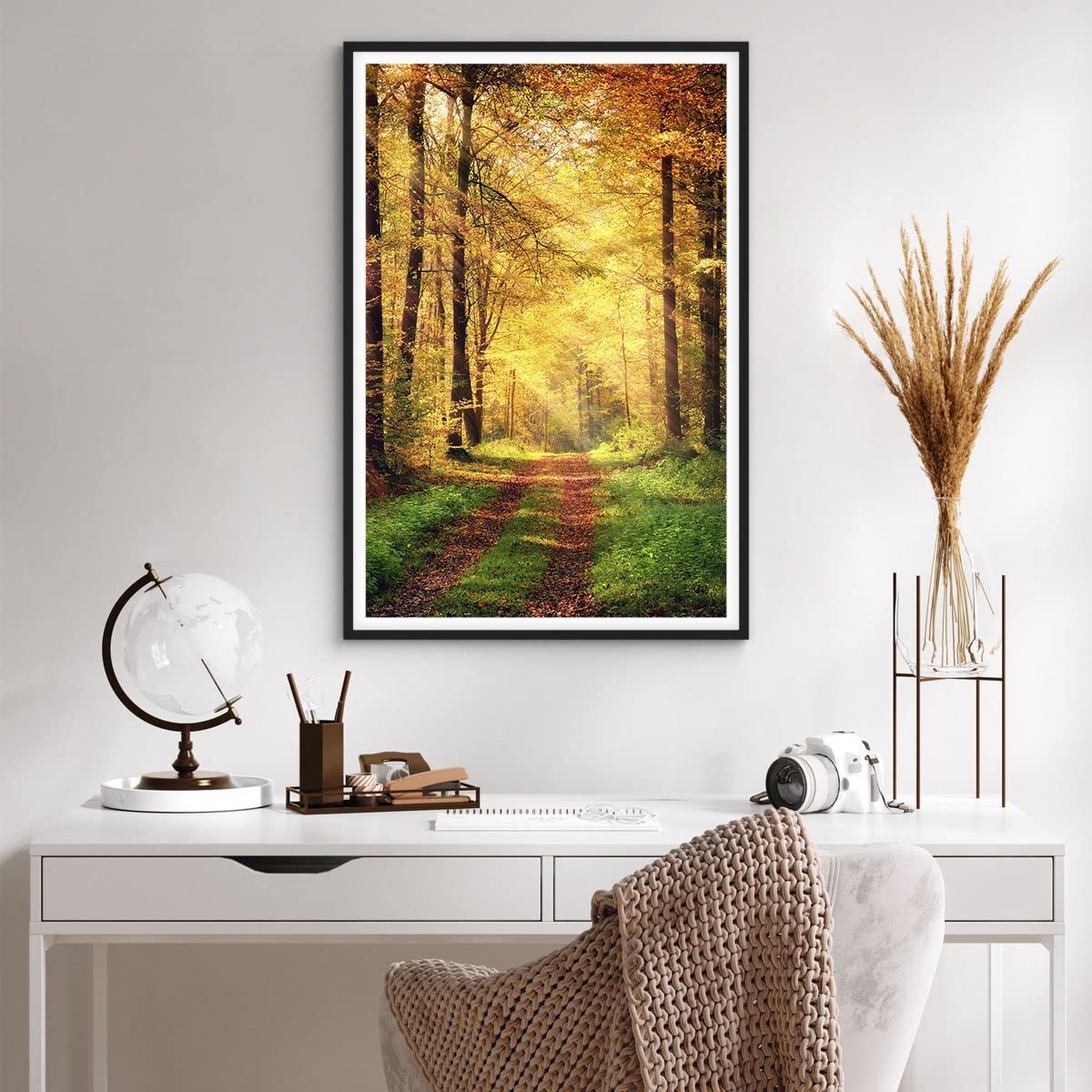 Póster Decorativo Macro Hoja Con Gotas - 61x91.5 Cm, Papel Mate 200 G/m², Sin Marco, Diseño Moderno Para Salón Y Dormitorio