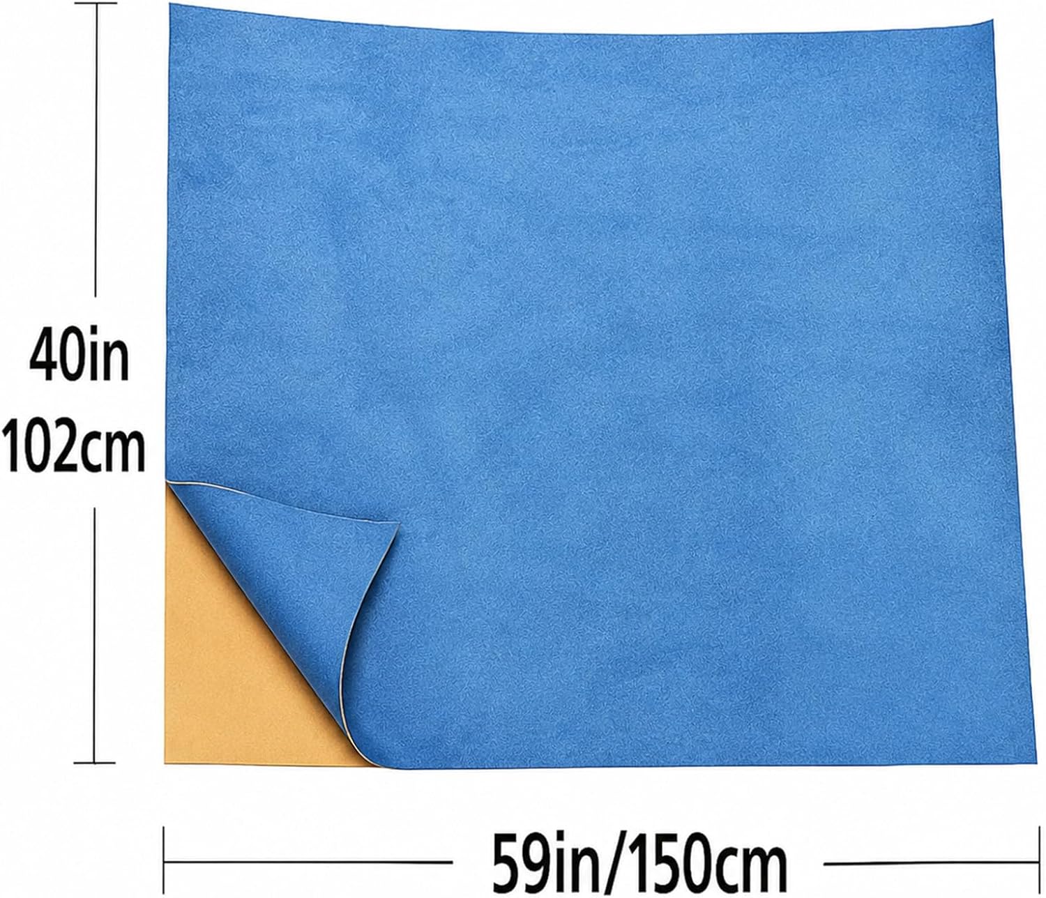 self-adhesive suede decorative film for car - headliner/dash/door/trunk | stretchable & scratchproof ultra-fiber leather | diy peel & stick 40"x59" pro-grade curved (blue, 40"x59") blue 40"x59"