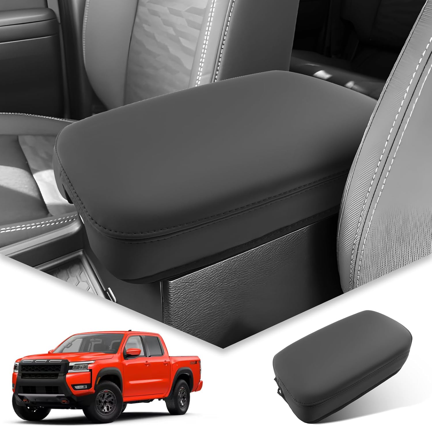 BIBIBO 2025 Frontier Center Console Cover for 2022-2025 Nissan Frontier S/SV/Pro-X/Pro-4X/SL Arm Rest Cover Nissan Frontier Interior Accessories 2025-2022 Frontier Trucks Armrest Cover (Thin-B)