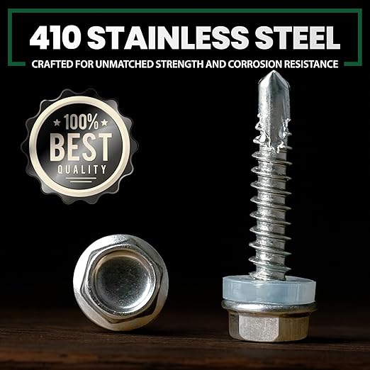 150 Tornillos Autorroscantes Acero Inoxidable 410 #8 #10 miniatura 6