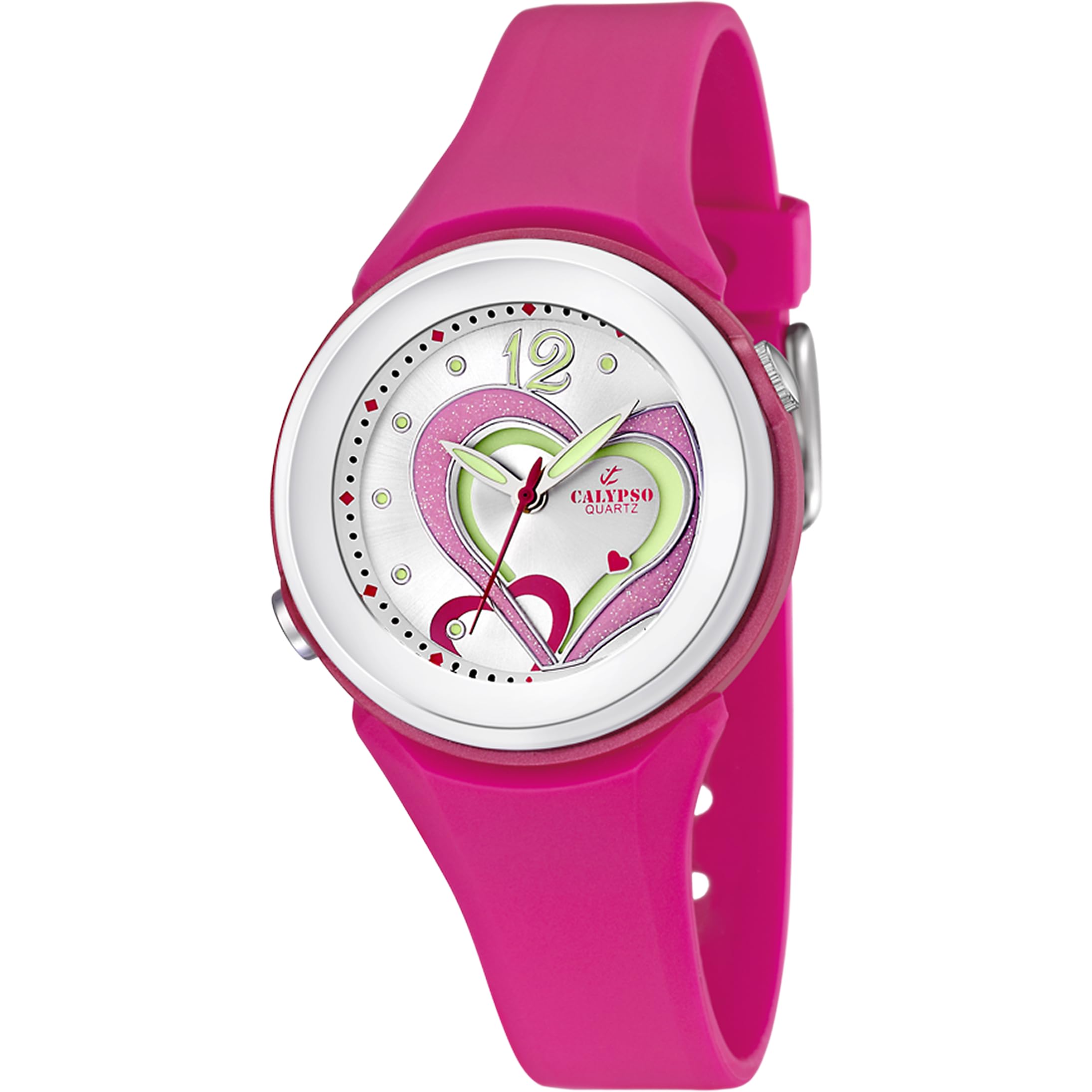 Calypso Orologio Donna Analogico - Caucciù Rosa - Movimento al Quarzo - Vetro Resistente - Impermeabile 10 ATM - Trendy - K5576/​5
