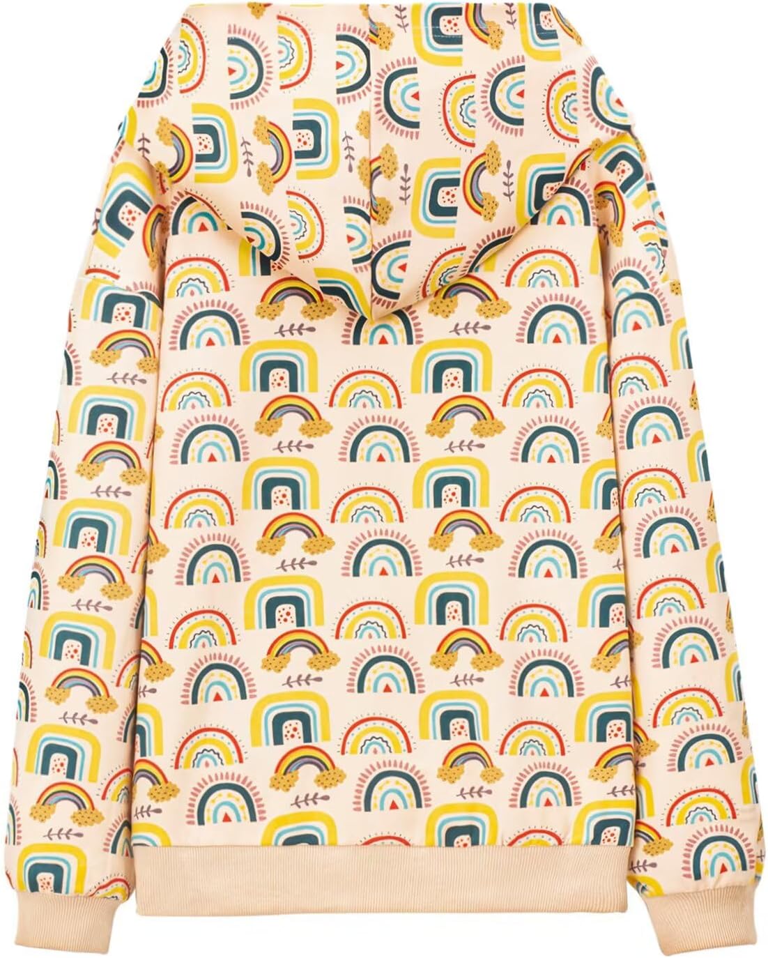 WELAKEN Girls and Toddlers' Pullover Hoodie Sweatshirt,Rainbow Printed,4T