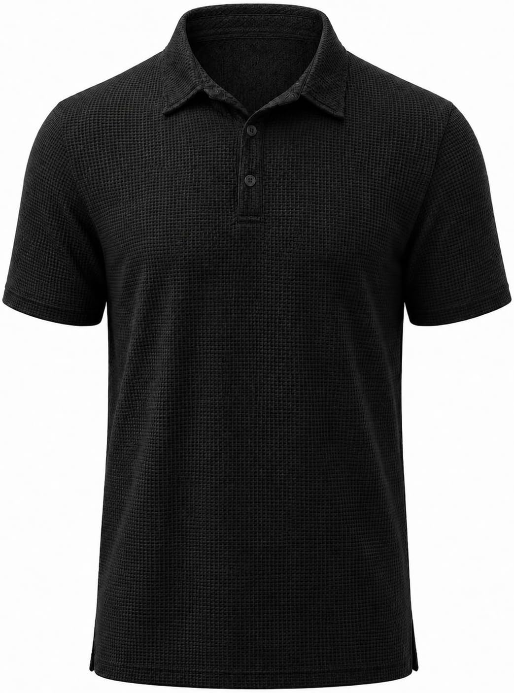 Askdeer Mens Polo Shirt Bubble Jacquard T-Shirt Short Sleeve Stretchy Golf Shirt
