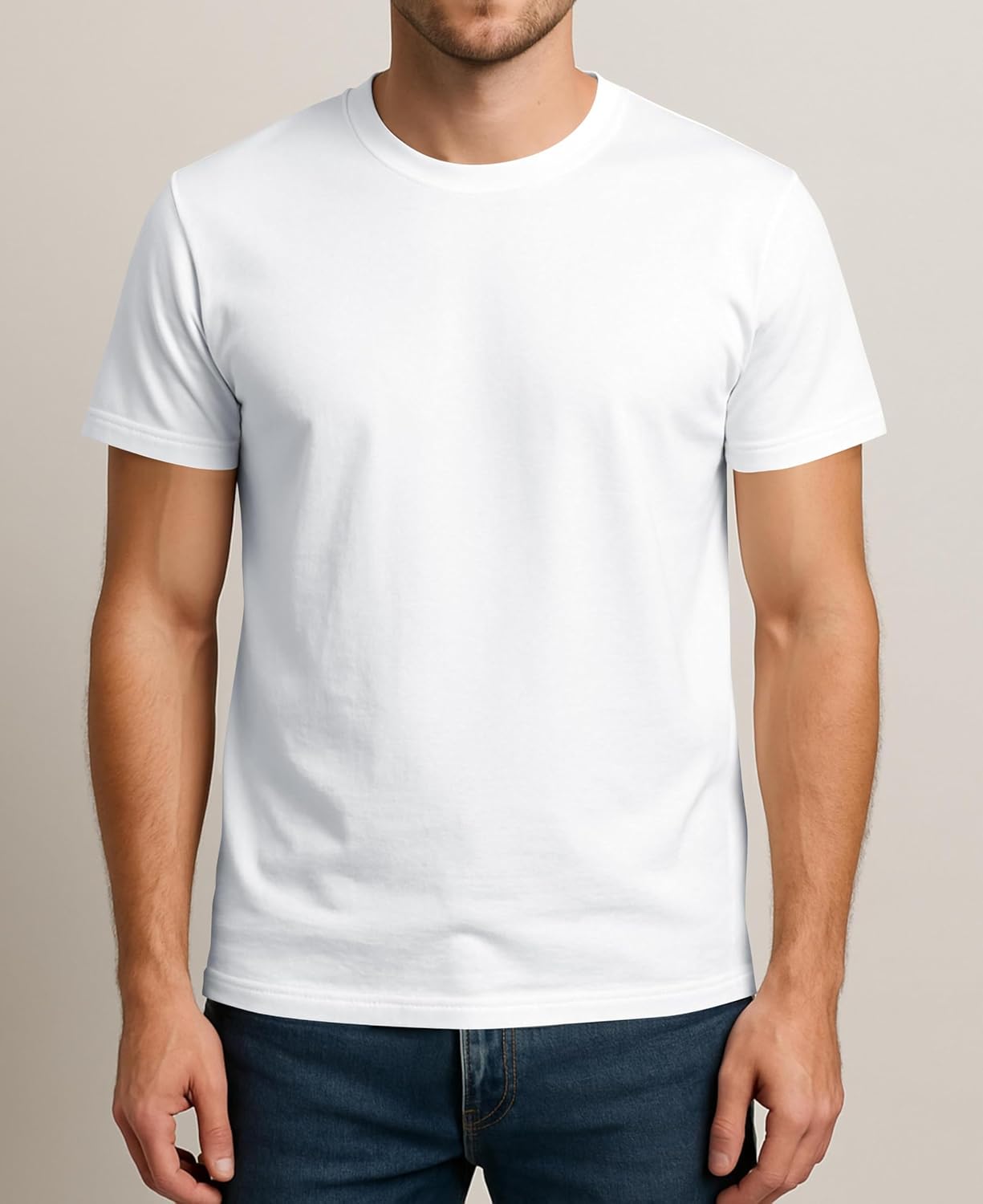 Classic Men's Short Sleeve Cotton Undershirts | Crew Neck T Shirt - Multi & Bulk Wholesale Packs - Image 2