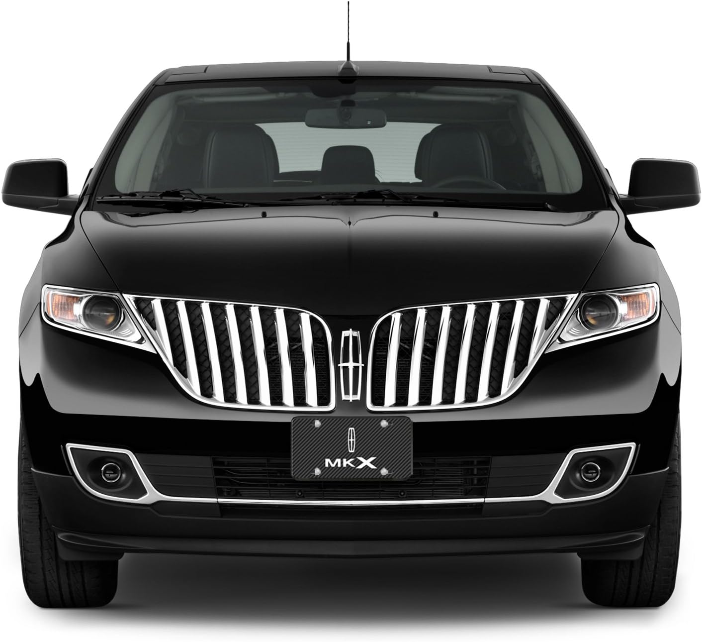 iPick Image for Lincoln MKX Black Carbon Fiber Look Graphic Special Aluminum Metal License Plate - Official Licensed