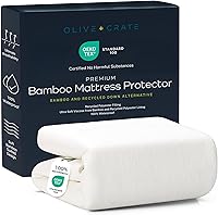 Vista 1 de Olive + Crate Protector de colchón de bambú 100% viscosa, funda de colchón de refrigeración ecológica, protección hipoalergénica impermeable
