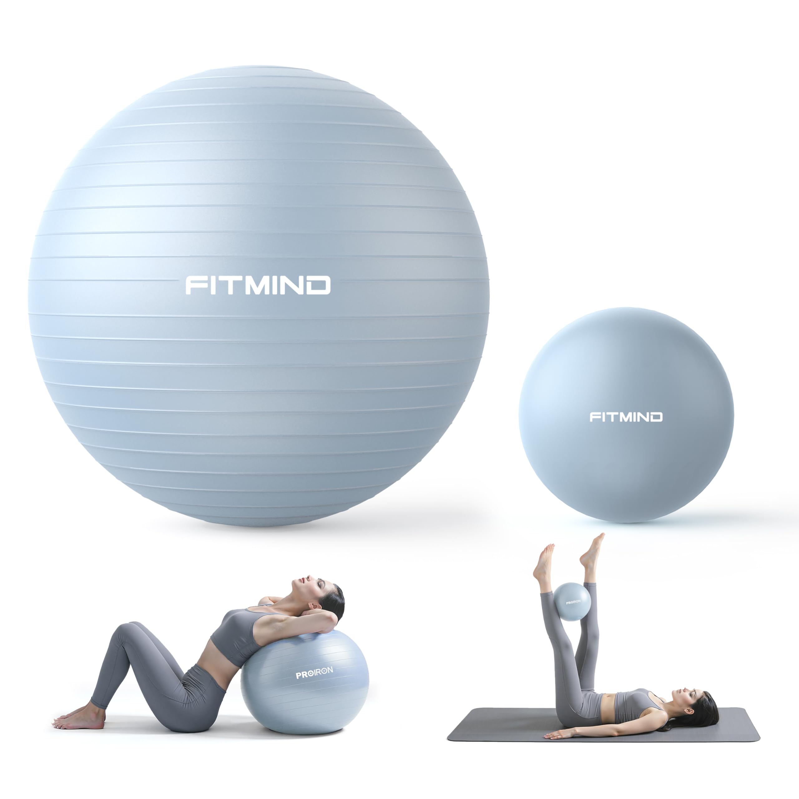 Set di palline da yoga - 55 cm e 25 cm (blu)