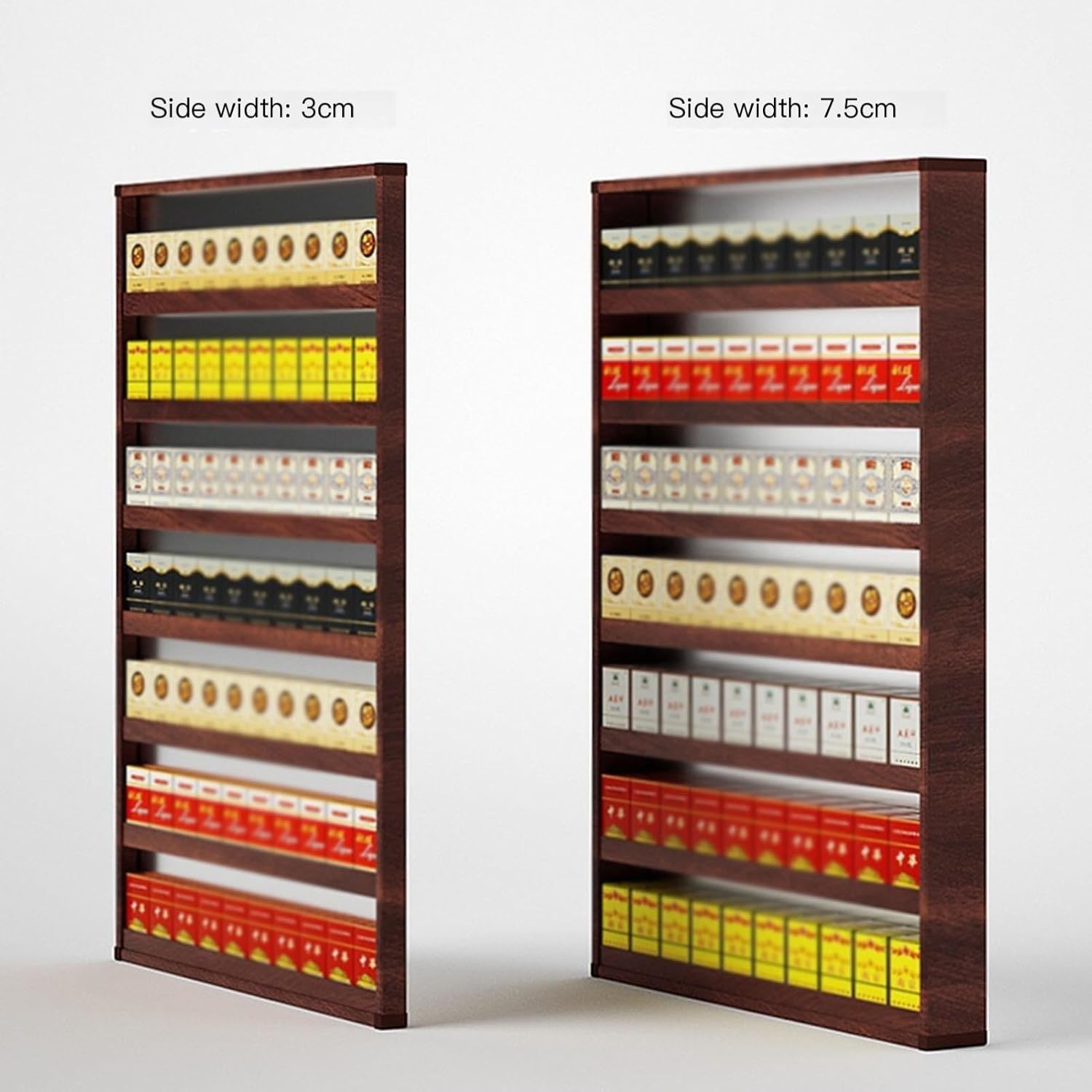 Aluminum Alloy Cigarette Holder Display - Retail Cigarette Dispenser & Matchbook Case for Shops, Checkout Counters, Offices, Trade Shows - Brown, 60x80x3cm