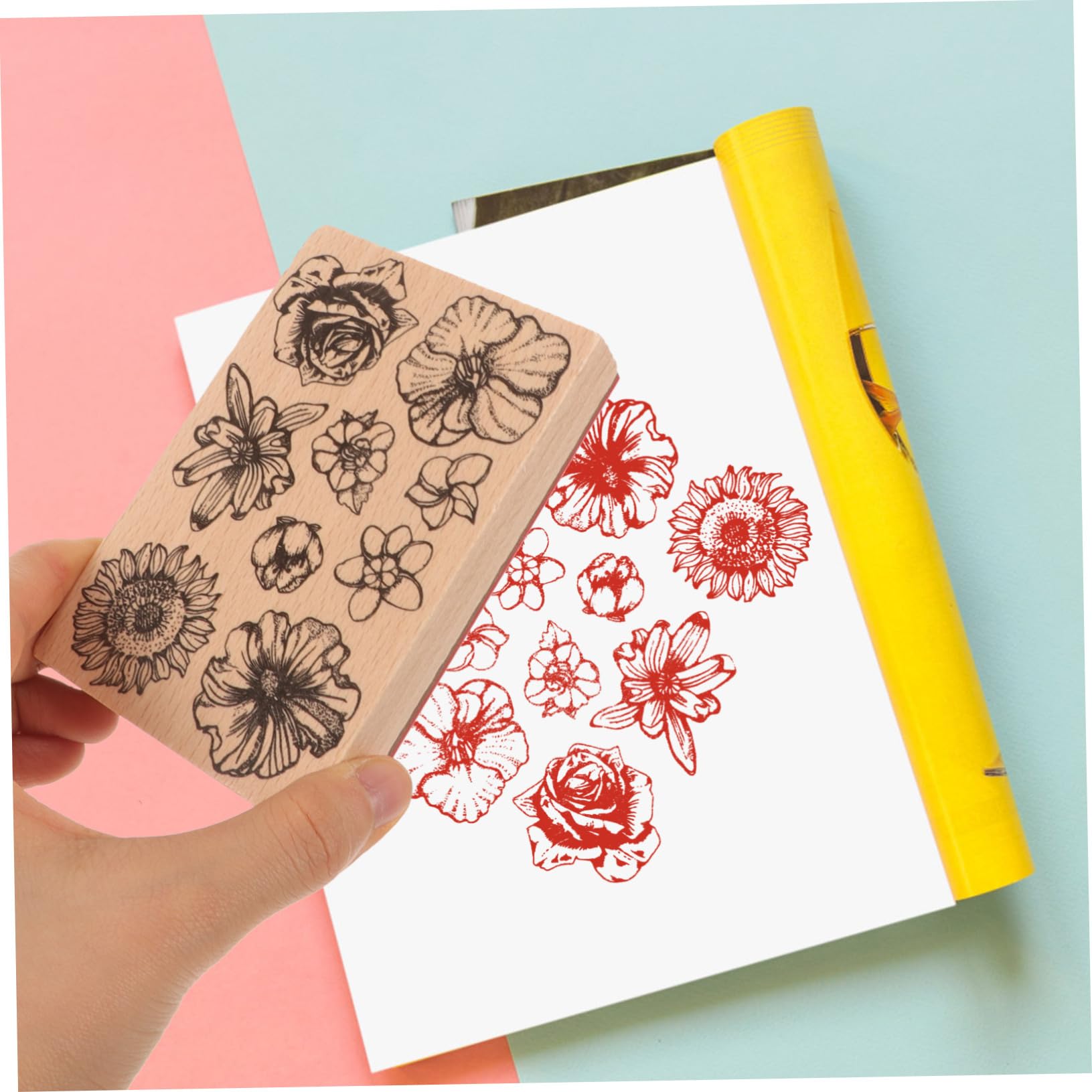 5 Uds Sello Decorativo De Bolsillo Sellos Postales Álbum De Recortes Decorar De Madera Hecho A Mano Artesanal De Madera Decoración De Pequeño VILLCASE