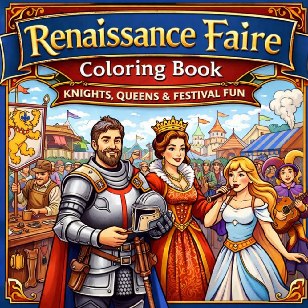 Renaissance Faire Coloring Book: Knights, Queens & Festival Fun