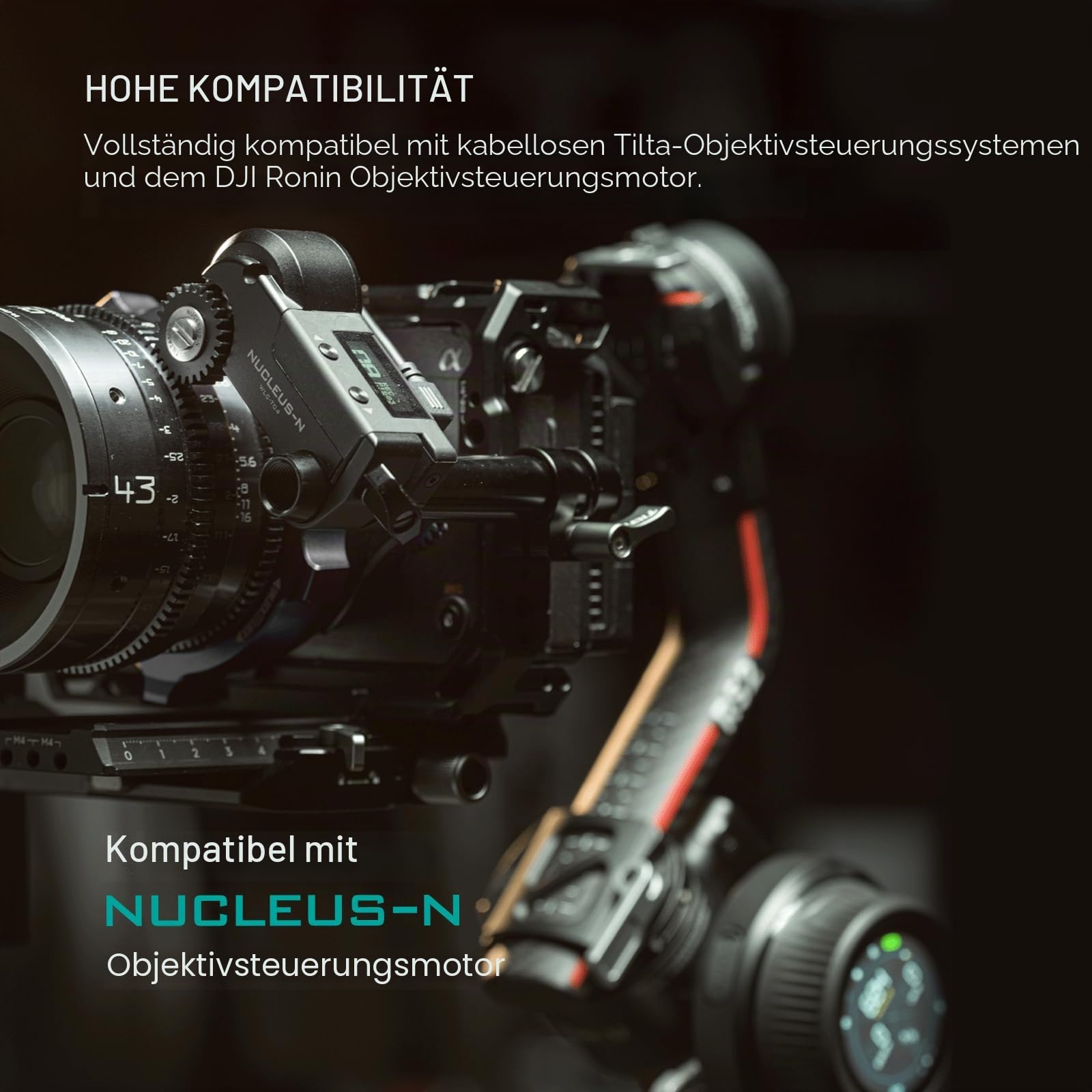 Tilta Nucleus Nano II Follow Focus Drahtloses Objektivsteuersystem WLC-T05 | Inkl. Motor, USB-C Stromkabel, Handrad Controller, Kompatibel mit Nucleus M/Nano, DJI Ronin Gimbals, Kameras