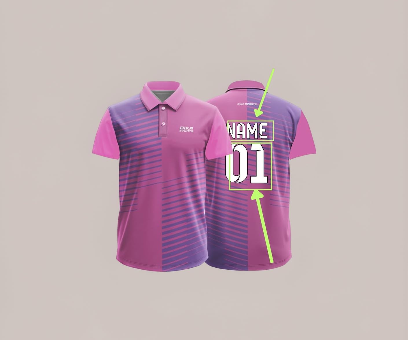 Dika Sports Custom Sports Cricket Jersey Customise t-Shirt for Men Personalised Name | 2 Year to 5XL